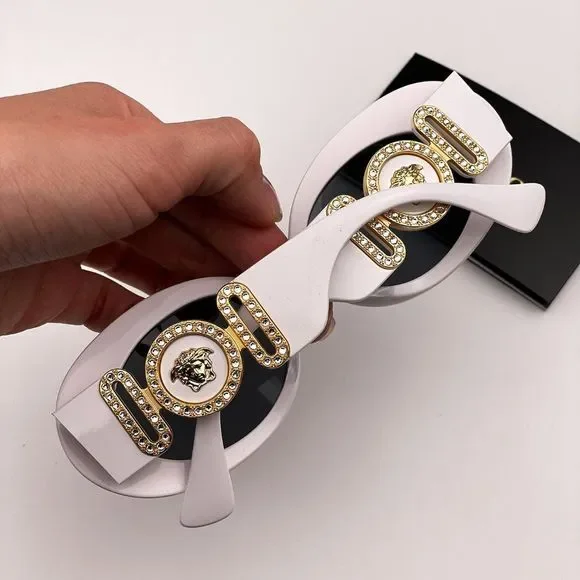 Versace VE4426BU 314/87 MAXI MEDUSA BIGGIE Sunglasses White Gray Oval Women - Picture 7 of 14